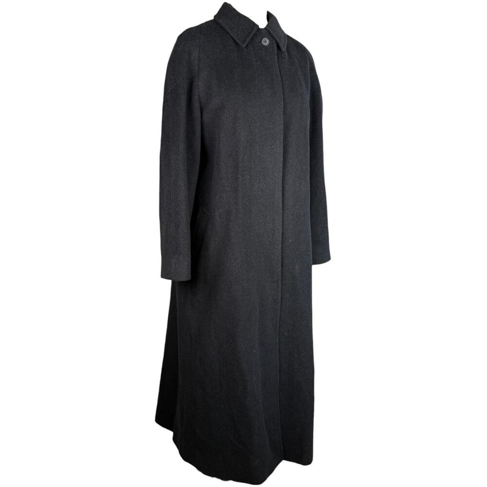Vintage London Fog 100% cashmere long coat minimalist black full length classic